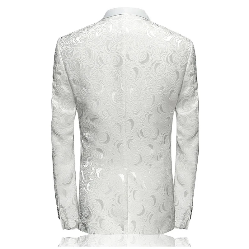 Блейзер Slim Fit Masculino Abiti Uomo Боттон Свадебные выпускные блейзеры с одиночной пуговицей белый для мужчин стильный пиджак