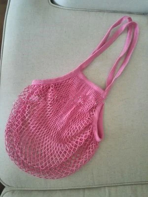 red shoulder bag 50 шт./компл. многоразовый сетка-мешок сумка из натурального хлопка Чистая сумка на плечо сумка-тоут для фруктов и овощей, Бакалея покупок эко-можно стирать в машине - Цвет: red shoulder bag