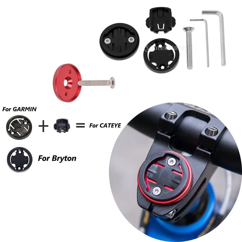 Universal Bicycle Stem Top Cap Mount Computer GPS Stopwatch Holder Bracket Base  Road/Mountain Bike Accessories