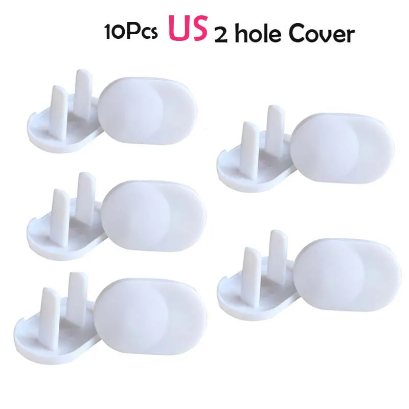 10Pcs US 2 Hole 5/10 шт ЕС Мощность розетка электрическая розетка для Защитная защита от поражения электрическим током Вилки Защитная крышка - Цвет: 10Pcs US 2 Hole