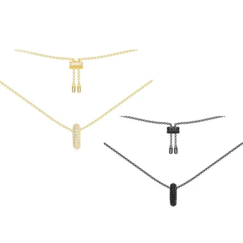 

KAKANY Fashion High Quality Copy 1: 1 Adjustable Necklace with Hoop Black and White Hoop Pendant Women's Monaco Jewelry Gift