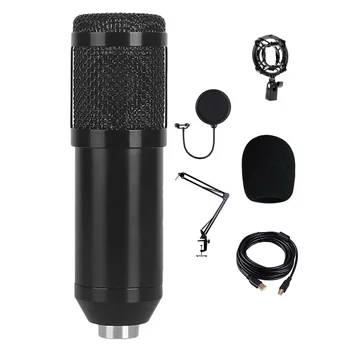 

BM828 USB Microphone Professional Condenser Microphone PC Recording Karaoke Microphone Set