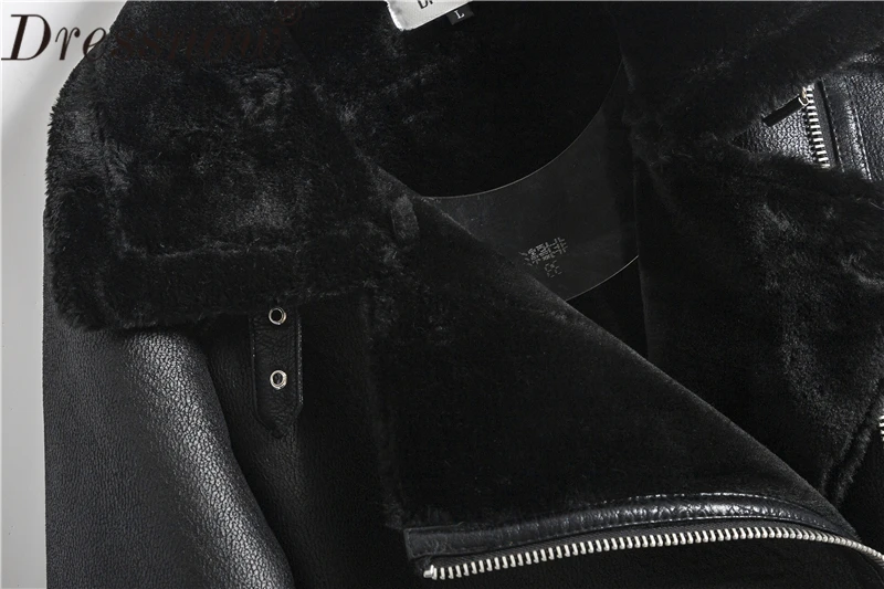 Dressnow Женское зимнее плотное пальто Дамская мода PU мотоциклетная кожаная женская черная Теплая Бархатная Свободная куртка