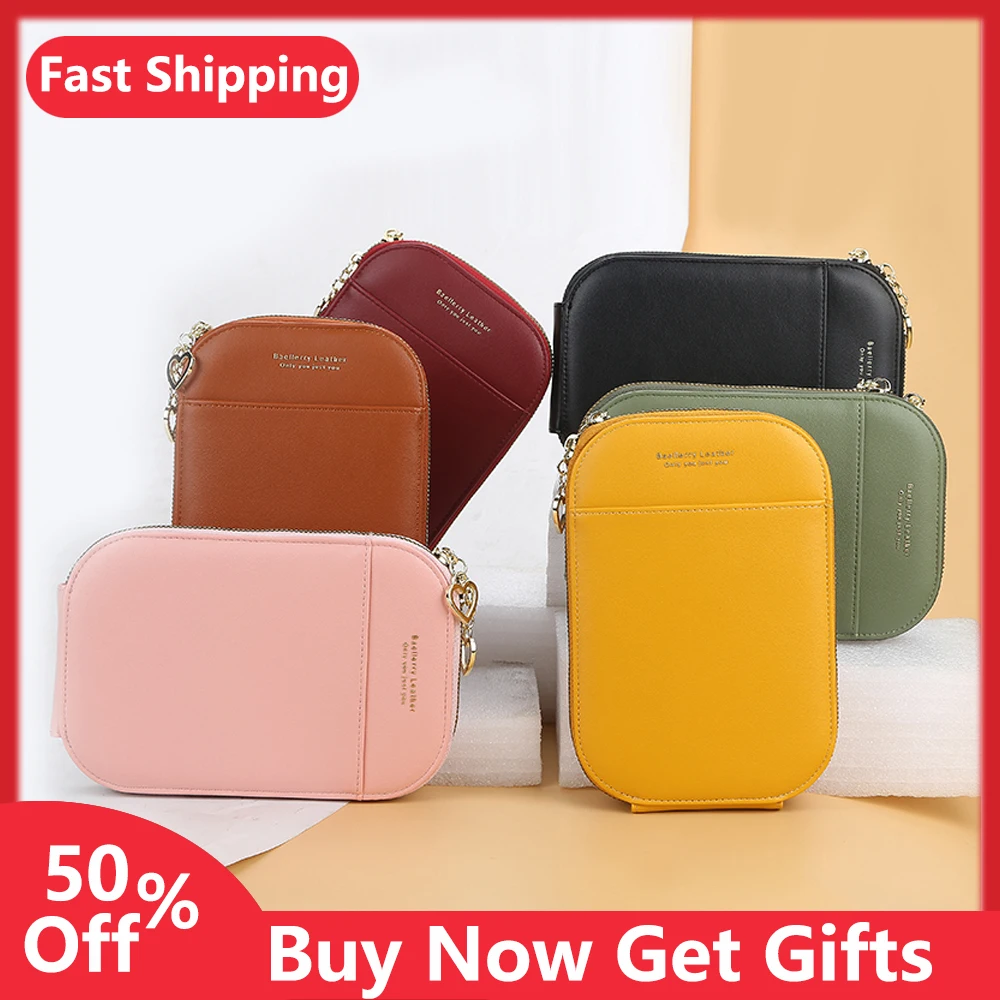 

Korean style ladies metal tassel large capacity zipper crossbody bag anti-theft oval leather black shoulder bag for women