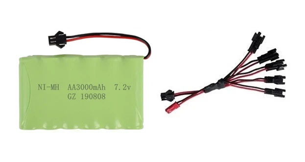 Red SM Plug) Ni-CD 7,2 в 3000 мАч батарея+ USB зарядное устройство для радиоуправляемых игрушек автомобиль Танк Поезд робот лодки пистолеты AA 7,2 в перезаряжаемый аккумулятор - Цвет: Red