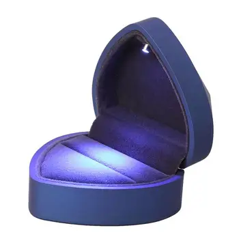 

LED Lighted Heart Shape Storage Proposal Ring Box for Wedding Anniversay Valentines Day