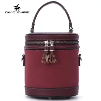 

DAVID JONES women Bucket bags pu leather female crossbody bags small lady serpentine handbag girl shoulder bag drop shipping
