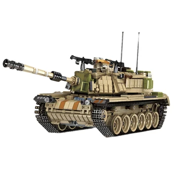 

1753Pcs WW2 Swat Israel Main Battle Tank Weapons Model Small Particle Building Blocks Educational Toy Set