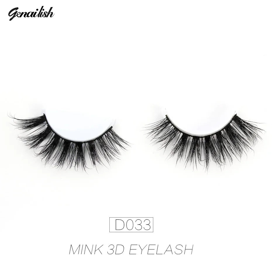 Genailish 1 шт./лот 100% настоящие 3D норковые накладные ресницы для макияжа Хэллоуина