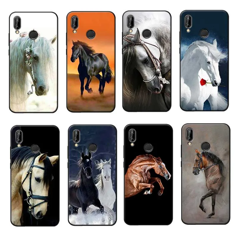 For xiaomi redmi note 7 k20 pro 5 6 4x 7a Clear Soft Silicone Phone Case horse |