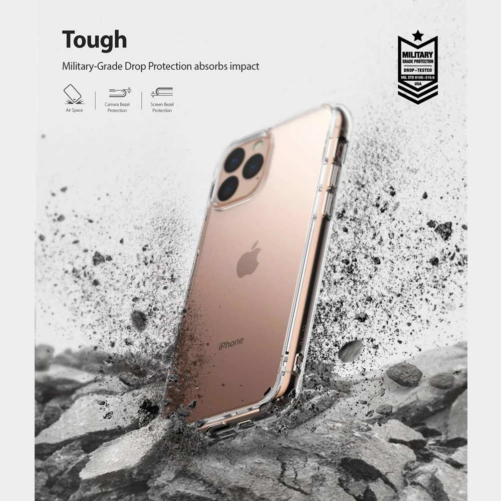 Ringke чехол Fusion для iPhone 11 Pro, прозрачная задняя панель из поликарбоната и мягкая рамка из ТПУ, гибридный военный защитный чехол для нового iPhone
