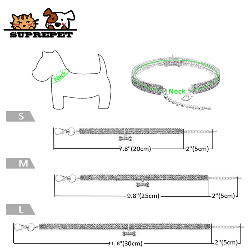 SUPREPET кошка собака котенок Кристалл Алмаз ошейник животное ожерелье яркие кости
