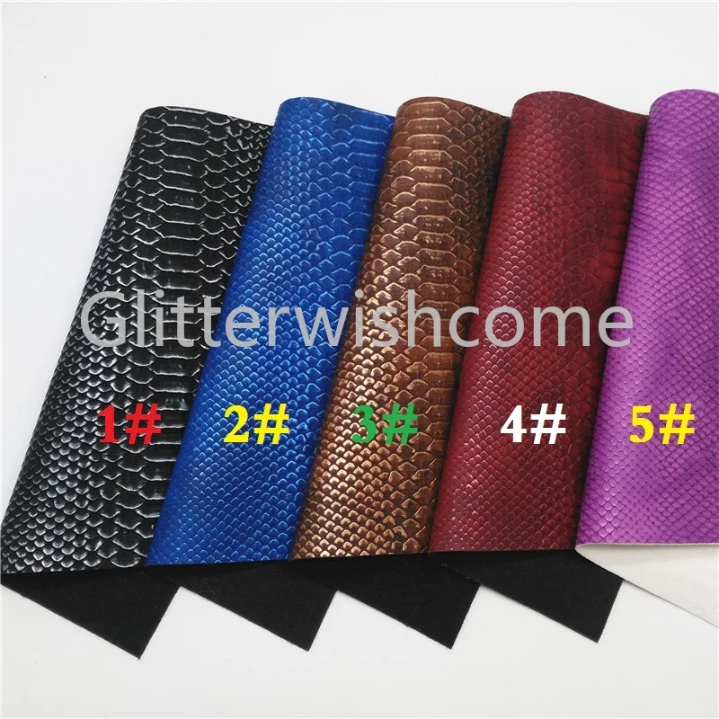 Glitterwishcome 21X29 см A4 размер винил для бантов Металлическая Змея Синтетическая кожа ткань, искусственная кожа листы для бантов, GM563A