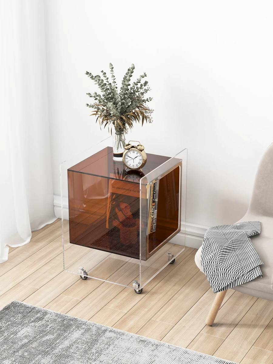 

Small Coffee Table Square Table Acrylic Bedroom Bedside Table Storage Living Room Sofa Side Cabinet Corner Table