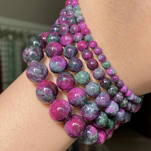 Natural Stone Beads 4-10mm Aquamarines Lava Opal Rose Quartzs Tiger Eye Moonstone Round Beads for Jewelry Making Diy Bracelet Tourmarine Jade