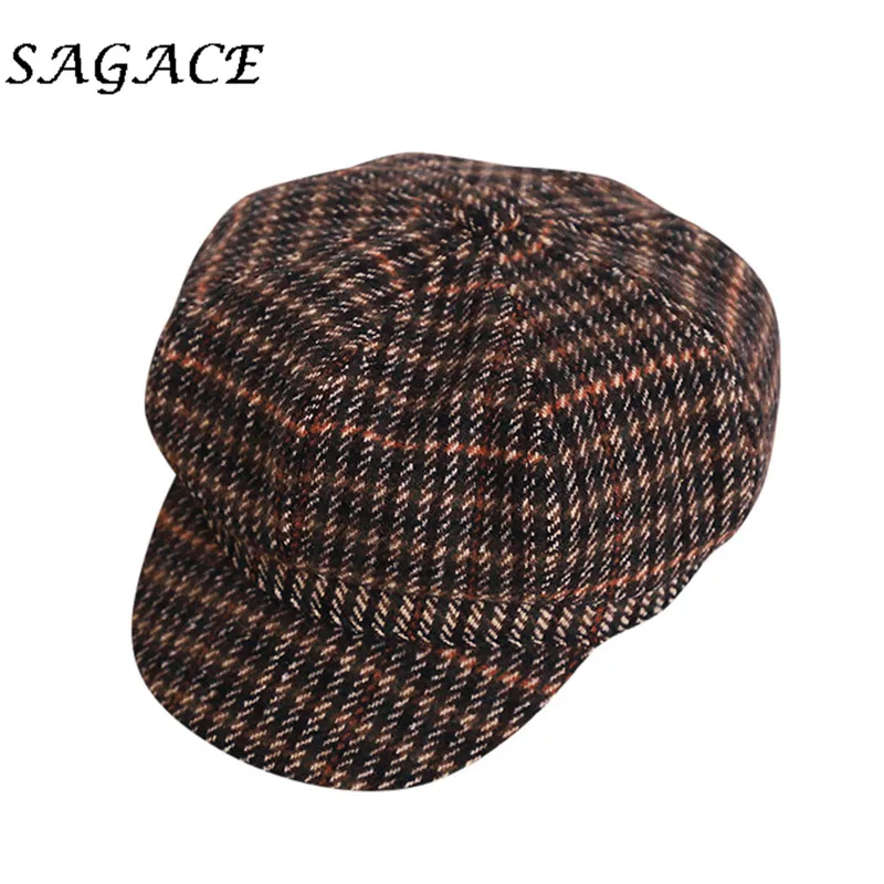 SAGACE hats girls Winter Beret Hat linen Painter Vintage Beret cap children autumn Winter hat Fashion Dome Bare Plaid caps
