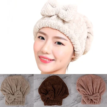 

Cartoon Coral Fleece Hair Turban Quickly Dry Hair Hat Wrapped Towel Bathing Cap