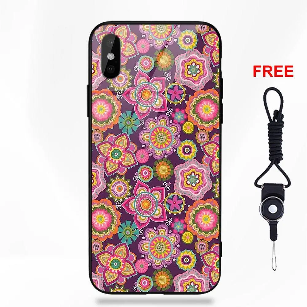 Дизайн Восточная Цветочная Мандала для huawei Honor 7X P20 Lite mate 10 Pro Redmi 5 Note 5A 6 для Galaxy S8 S9 Plus - Цвет: as picture
