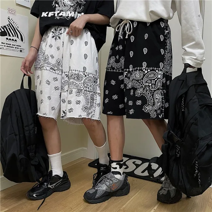 

Paisley Bandana Shorts Wide Leg Summer Shorts Woman Harajuku Loose Vintage Casual High Waist Shorts Pants Streetwear 2021