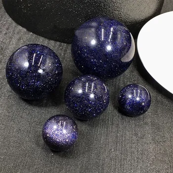 

Natural blue sand stone sphere reiki gem star earth chakra healing decoration gift set