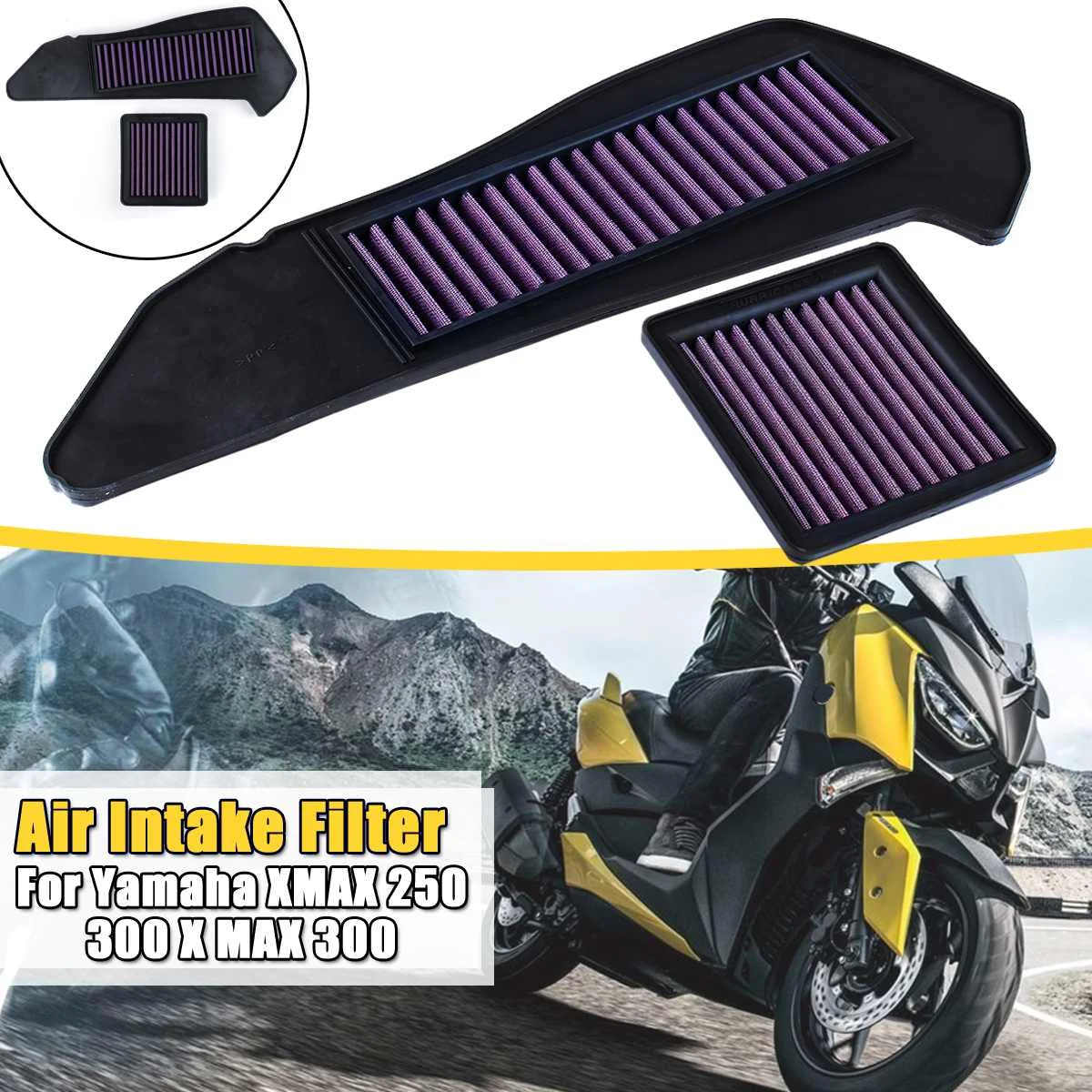 Motorcycle Engine Air Intake Filter High for Flow Air Filter For Yamaha  XMAX 250 300 X MAX 300|Air Filters & Systems| - AliExpress