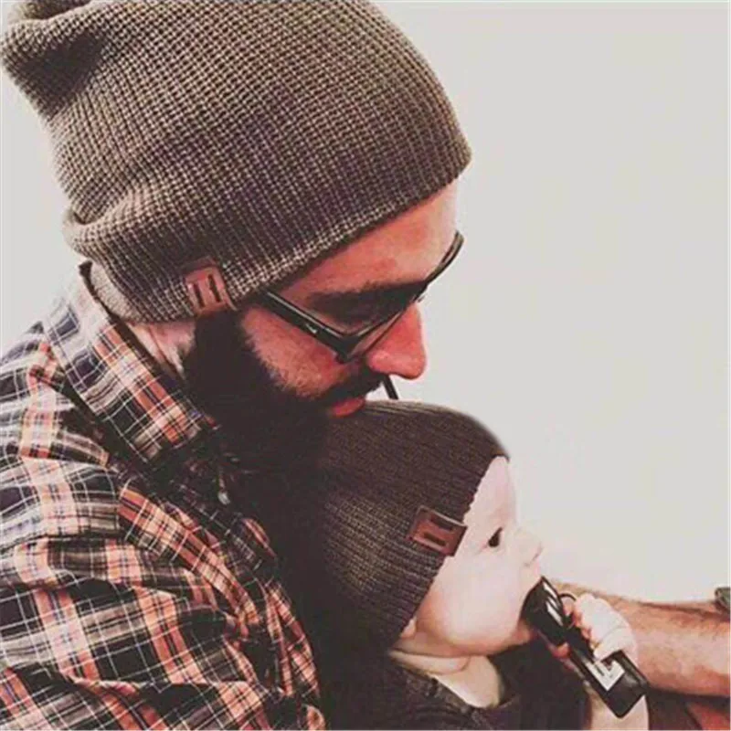 

2019 Ear Warm Thick Parent-Child Fall Winter Skullies Beanies Hat Cap Wool Knitted Solid Fashion Accessories Outdoor-XMC-W6