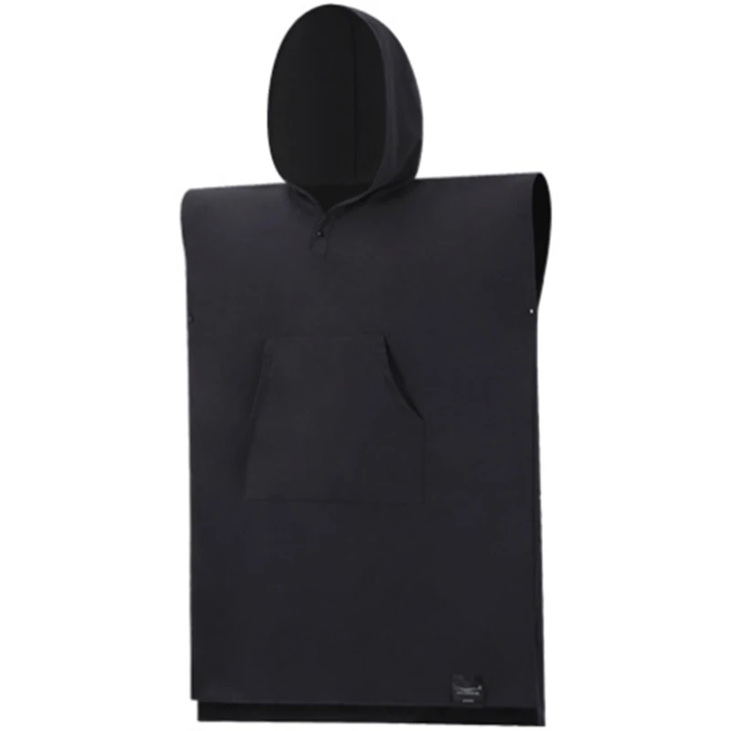 

Changing Robe Bath Towel Outdoor Adult Hooded Beach Towel Poncho Bathrobe Towels Women Man Bathrobe Black