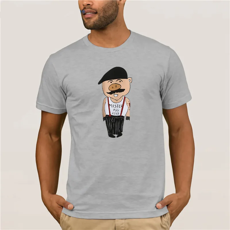 light grey DUYOU Новинка K sa Kollu T G mlek Erkek Marka Giyim Moda Domuz bask футболка - Цвет: light grey