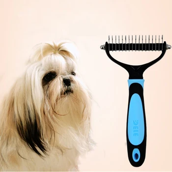 

Pet Hair Shedding Comb Dogs Cats Detangler Fur Trimmer Combs Grooming Tool Hair Removal Brush for Matted Long Hair Curly Pets
