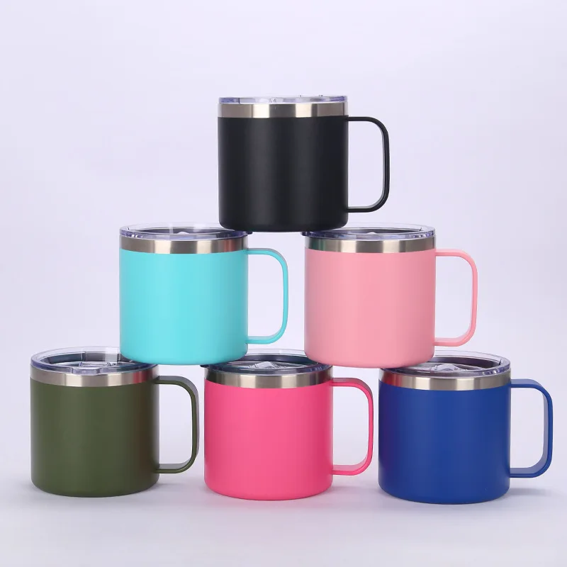 Stainless Steel Coffee Mugs Handle  Stainless Steel Tumblers Double-layer  - 12oz - Aliexpress