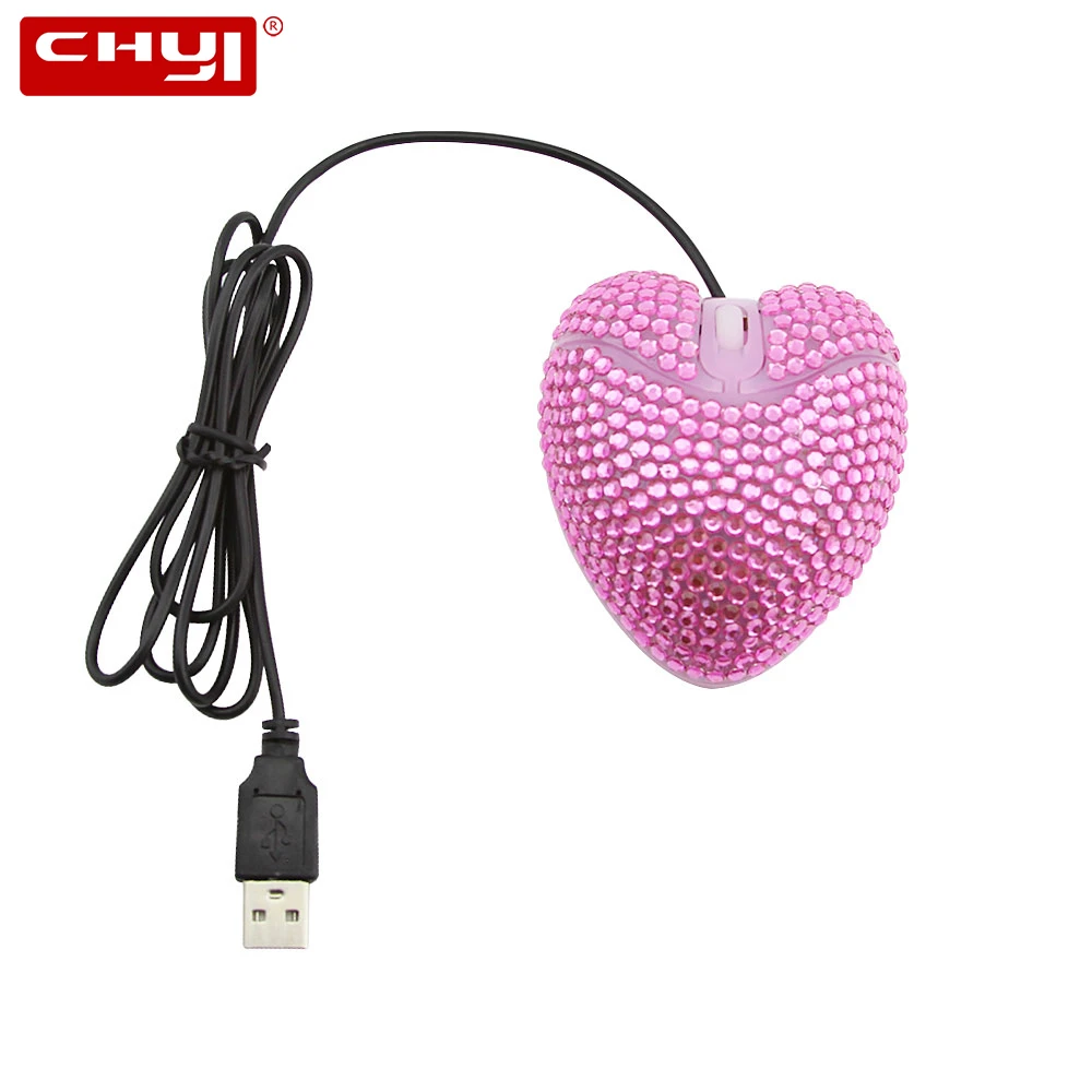 

Mini Wired Computer Mouse 3D Cute Usb Cable Optical Ultra Thin PC Mause Love Heart Shape Gift Laptop Mice For Girls Friends Kids