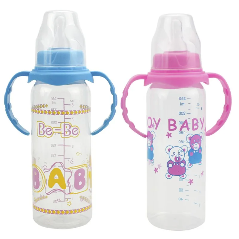 PP детские бутылочки для кормления, бутылки для воды, соломенные Бутылочки для новорожденных, Обучающие Бутылочки для детей