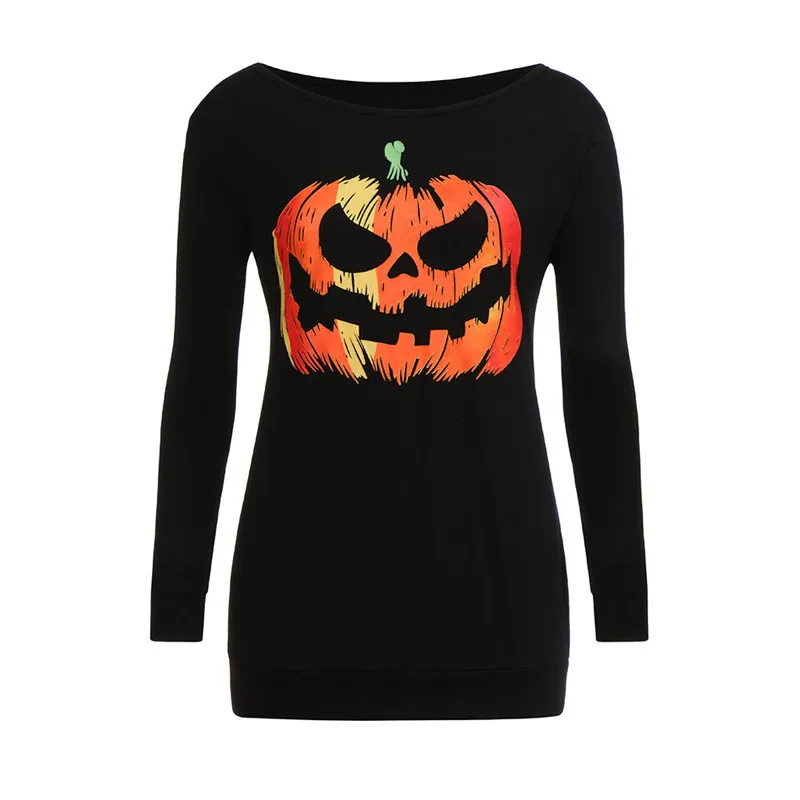 

Halloween Blouse Plus Size Womens Long Sleeve Halloween Pumpkin Sweatshirt Pullover Tops Blouse Halloween Bhristmas Gift