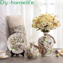 14*16/25 см круглой формы в форме цветка Керамика стол Размеры ваза набор пластин, комплект из трех предметов; домашняя одежда; Гостиная украшения для хранения расходных материалов