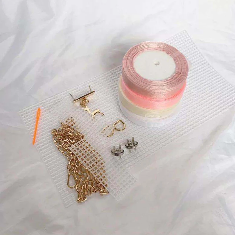 Practical Bag Handmade Mesh Cloth Bag Making Materials Handcraft Latch Hook Bags Weaving Material DIY Making Accessories craft supplies