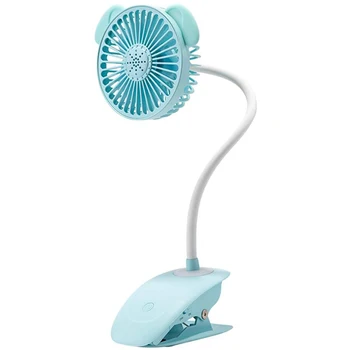 

Night Light Stroller Fan USB Portable 3 Speeds Mini Bending Flexible Fan Battery Operated Clip On Fan Rechargeable