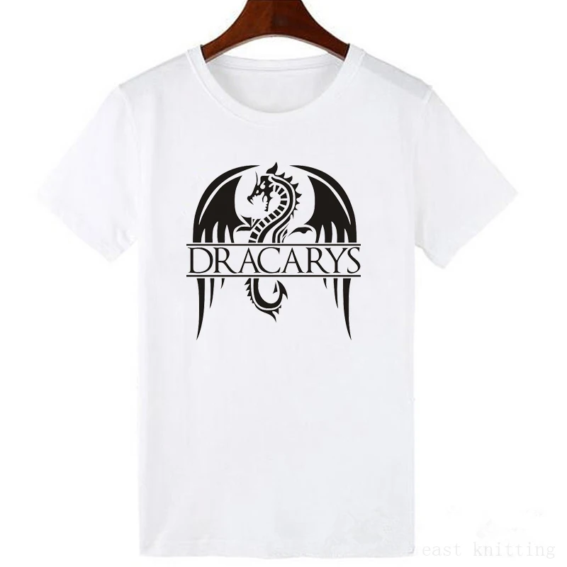 WTQ0269-white Харадзюку Винтаж Dracarys футболка Женские футболки размера плюс Игра престолов мать драконов Khaleesi футболка женские футболки - Цвет: WTQ0269-white