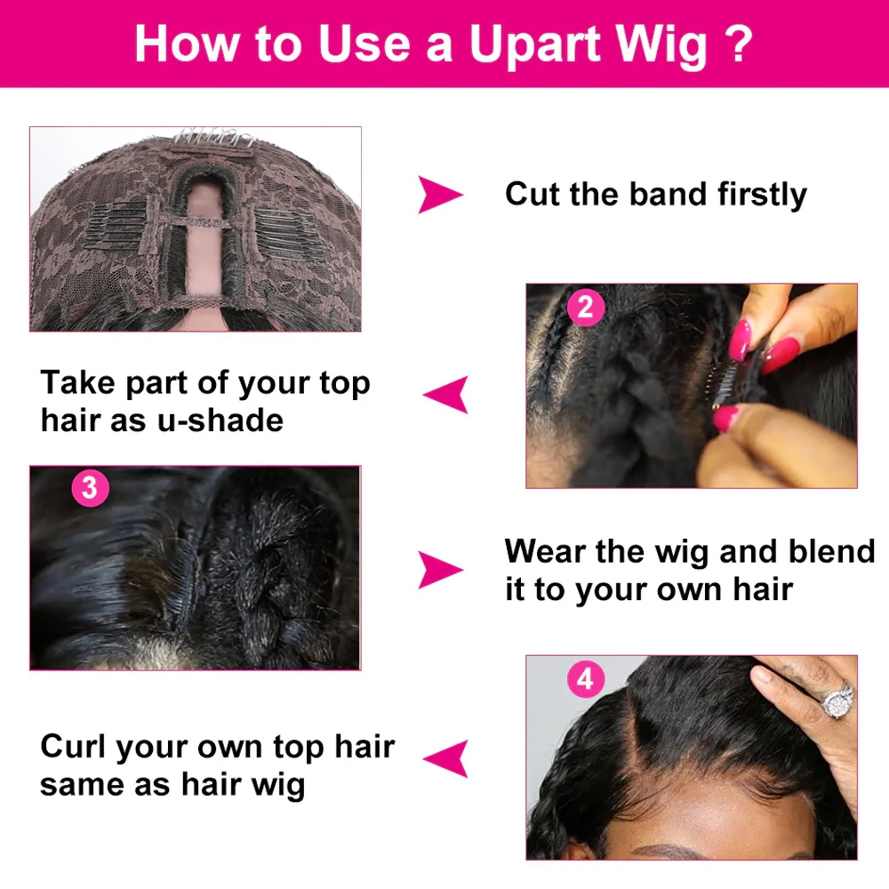 Brazilian Hair Curly U Part Wig Right Part Breathable Human Hair Wigs No Sew In Julia Virgin Hair Jerry Curly 3x1 U Part Wig (12)