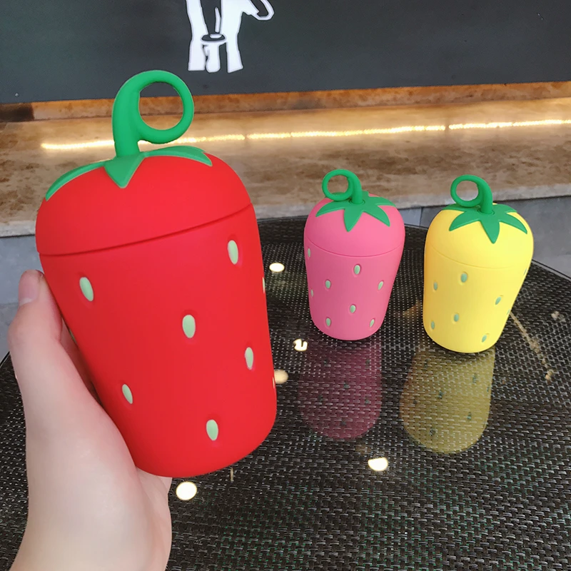 Milk Water Glass Girl Student Cute Creative Strawberry Cups INS Portable Cup Heat Resistant Transparent Glass Mugs Friends Gift