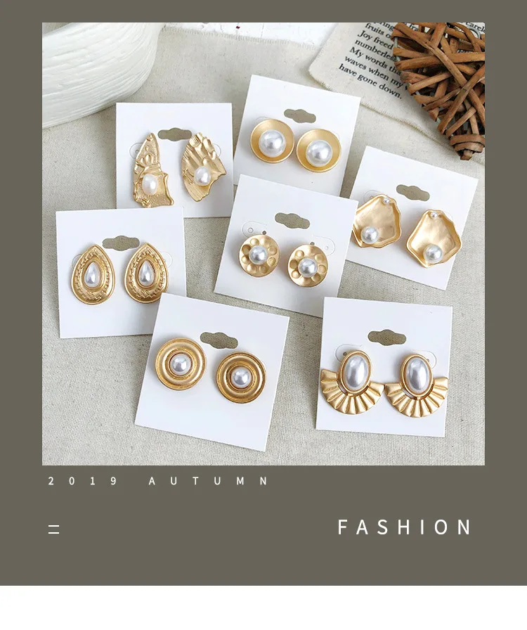 Геометрические круглые серьги-капли из сплава для девушек