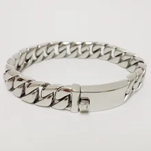 Мужской браслет, панцирная кубинская цепочка, 316L браслет из нержавеющей стали для мужчин, ювелирный подарок, Прямая поставка,, 12 мм