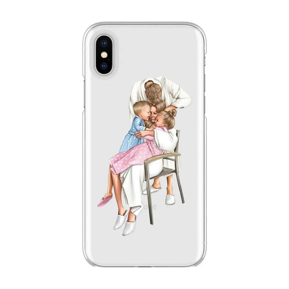 Модный черный коричневый Чехол для мамы и девочки, королева, для iPhone Max XR XS X 8PLUS 7PLUS 5 5SE 6 6 S, мягкий ТПУ, Женский чехол для телефона - Цвет: TPU