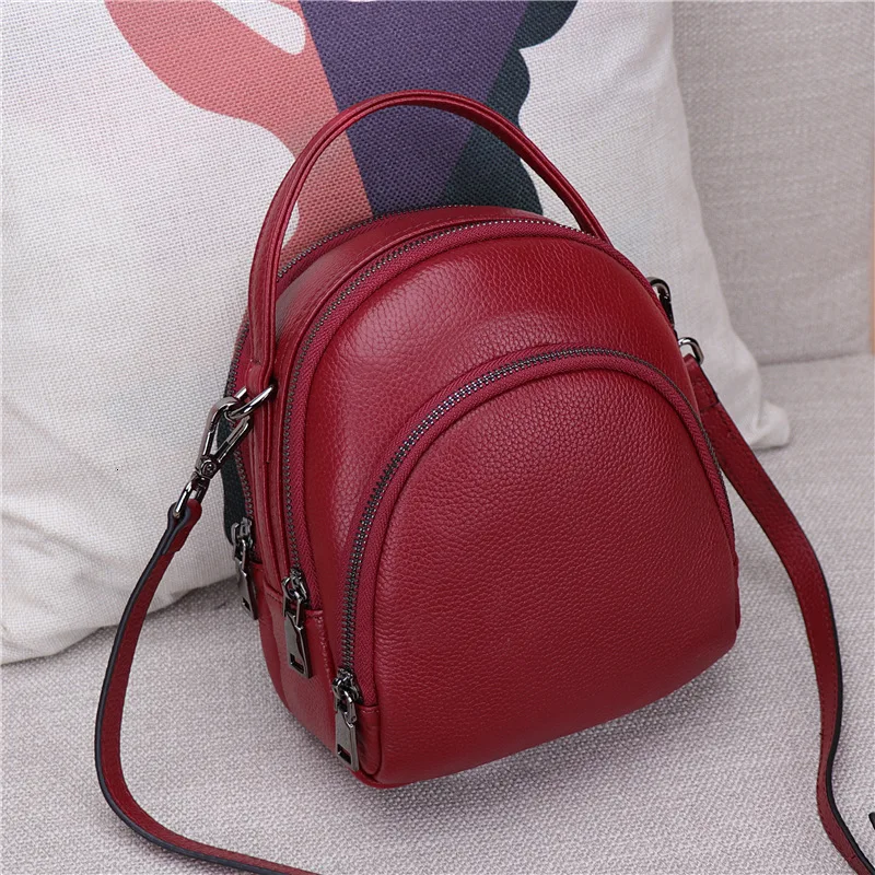 

Single Shoulder Small Satchel Genuine Leather Woman Bag Concise Woman