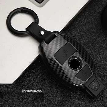 

ABS Carbon fiber Car Remote Key Case Cover For Mercedes benz A B R G Class GLK GLA w204 W251 W463 W176
