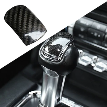 

DWCX Inner Carbon Black Fiber Gear Shift Knob Decorative Cover Trim Fit For Ford Mustang 2015 2016 2017 2018