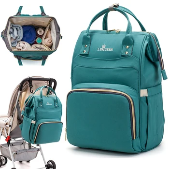 

LEQUEEN Waterproof Diaper Bag for Mommy Maternal Nappy Backpack Infant Baby Organizer Changing Nursing Mother Pram Bag to Care