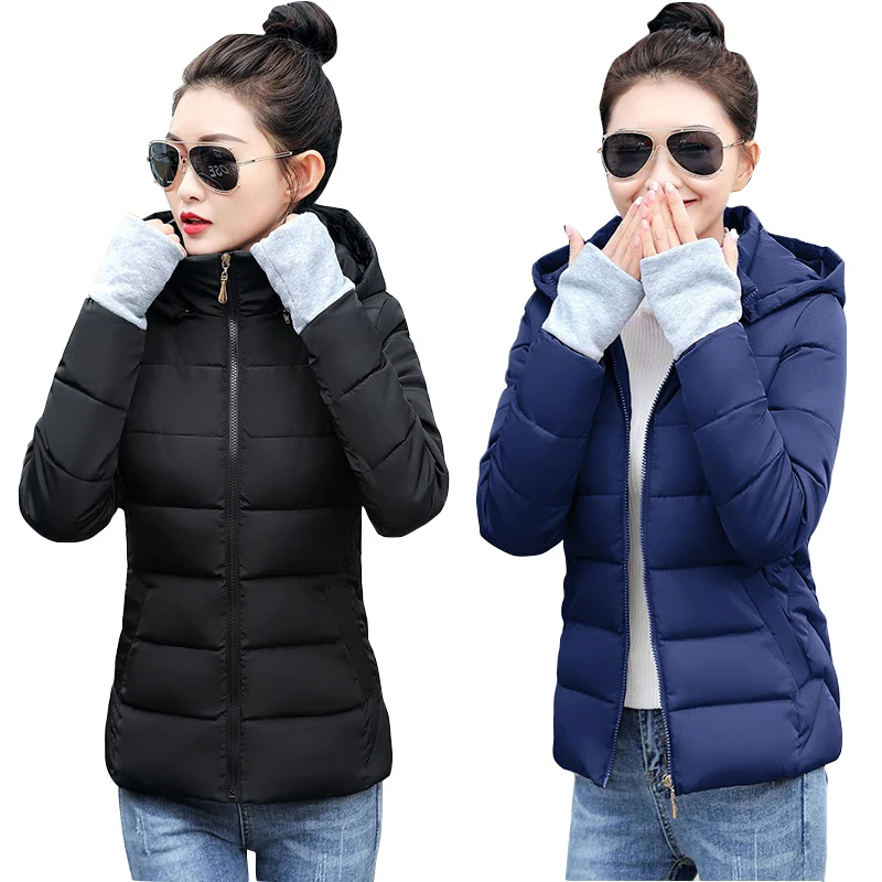 S-6XL Plus size Women's jacket Spring Autumn Winter gloves Hooded Coat Female short Outwear for Women Warm Parkas | Женская одежда