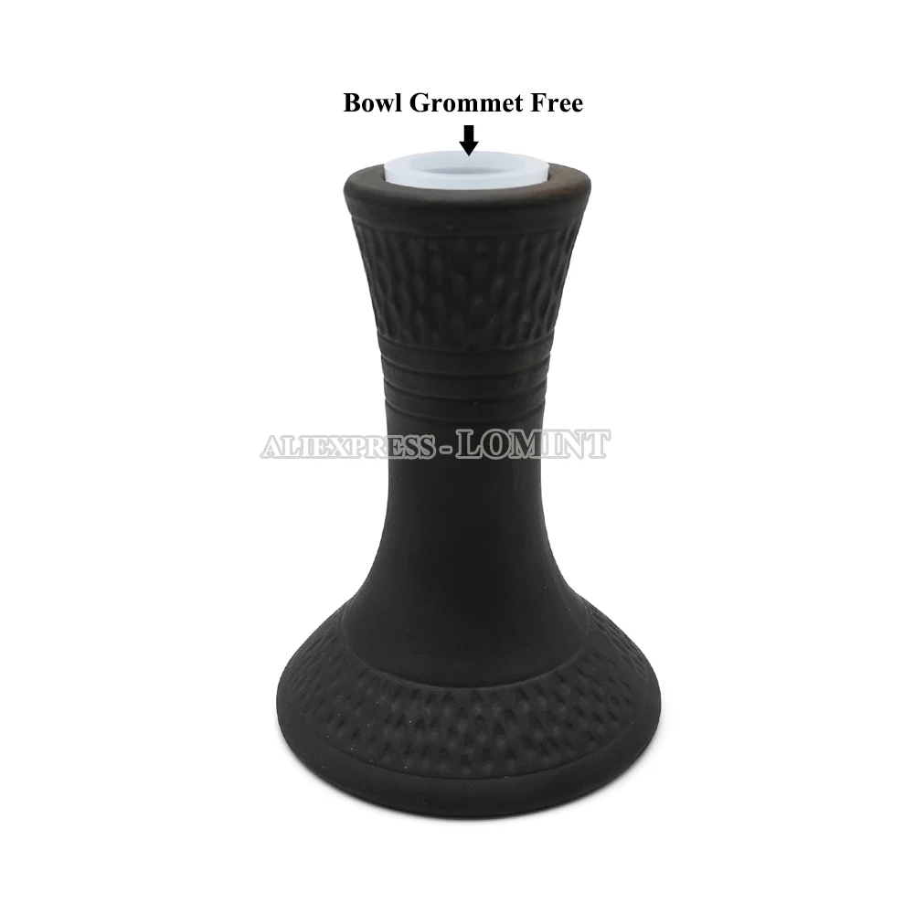 LOMINT Black Ceramic Hookah Bowls Large Shisha Tobacco Bowl Accessories With Grommet Dropship Wholesale LM-280 5