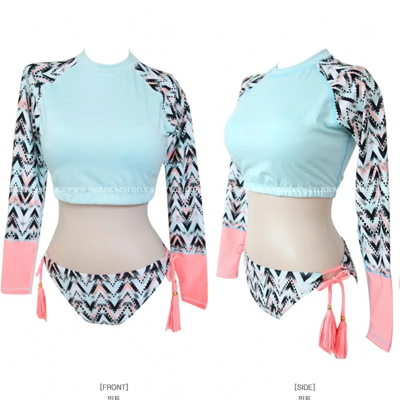 Костюм для виндсерфинга из лайкры Rashguard женские плавательные Трусики-бикини гидрокостюм купальный костюм с длинными рукавами костюмы плюс