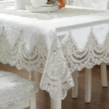  Europe luxury embroidered tablecloth table dining table cover lace table cloth Thick gold velvet re